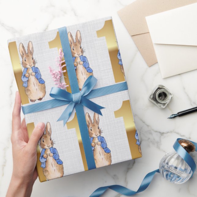 Papel De Presente Coelho clássico de coelho 1º aniversário  (Presentear)