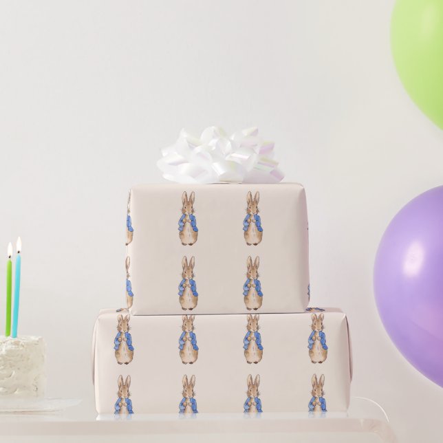 Papel De Presente Coelho clássico em jaqueta azul (Presentes para festas)