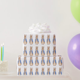Papel De Presente Coelho clássico em jaqueta azul