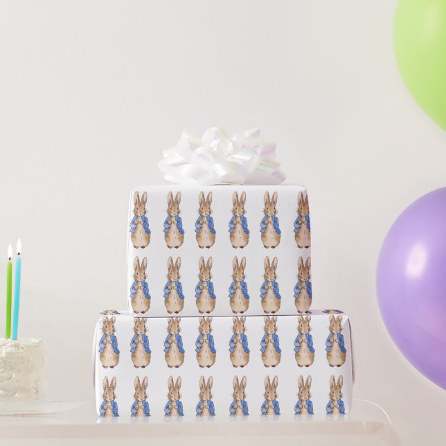 Papel De Presente Coelho clássico em jaqueta azul (Presentes para festas)