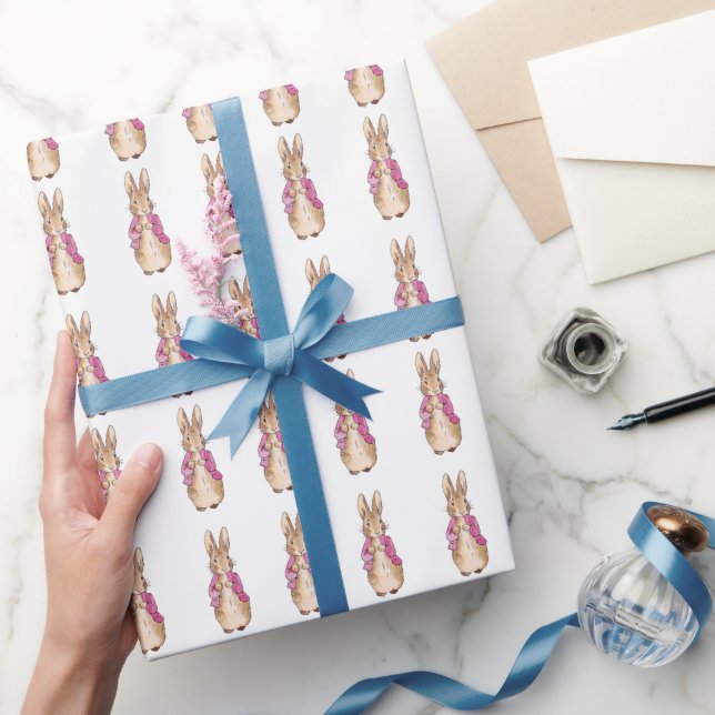 Papel De Presente Coelho clássico em jaqueta rosa (Presentear)