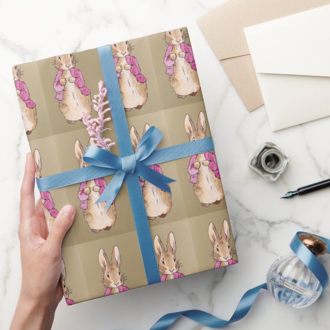 Papel De Presente Coelho clássico em jaqueta rosa (Presentear)