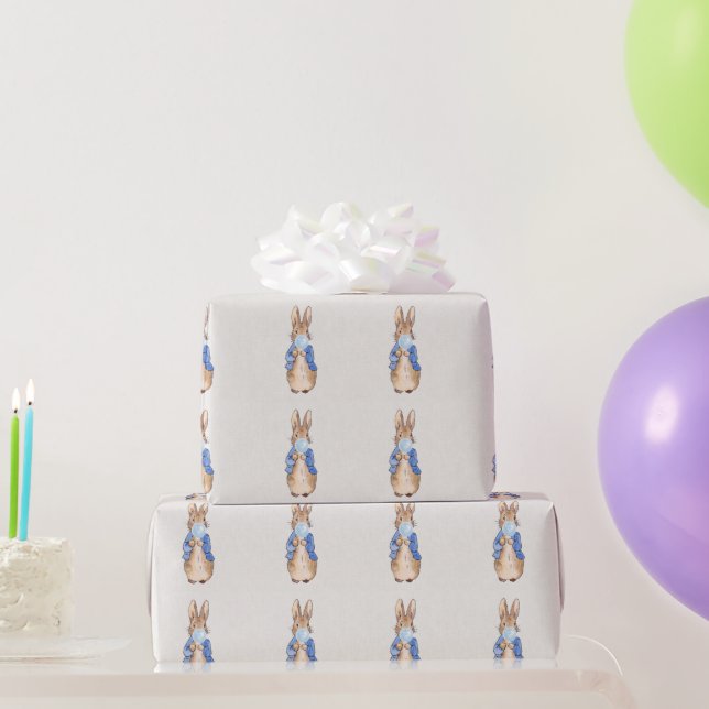 Papel De Presente Coelho Clássico Soprando Chiclete Azul (Presentes para festas)