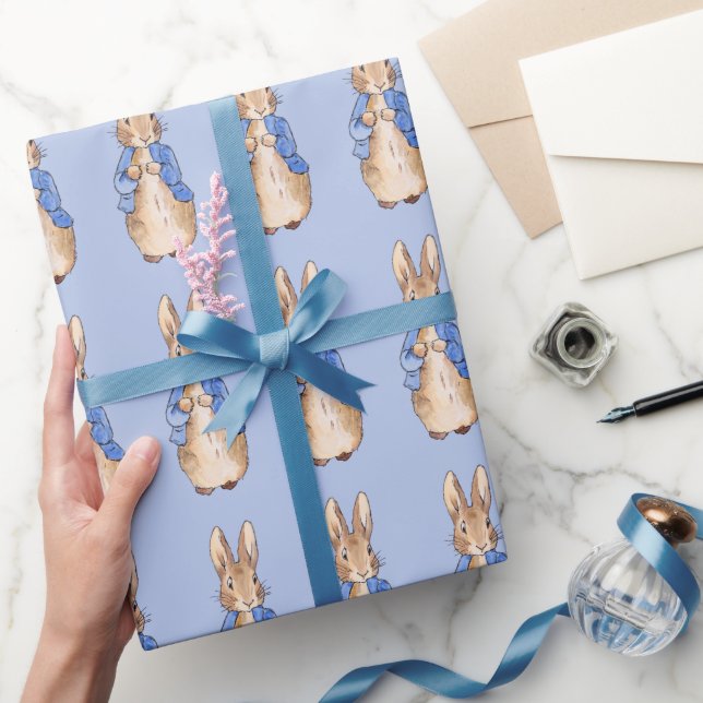Papel De Presente Coelho clássico vestindo um casaco azul (Presentear)