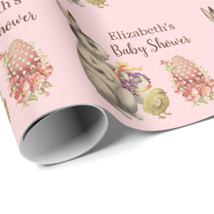 Papel De Presente Coelho Coelho da Páscoa e Chá de fraldas Rosa de F