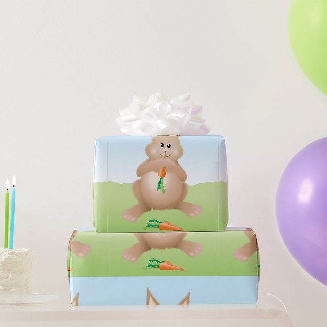 Papel De Presente Coelho Comendo Papel De Molho De Cenoura (Criador carregado)