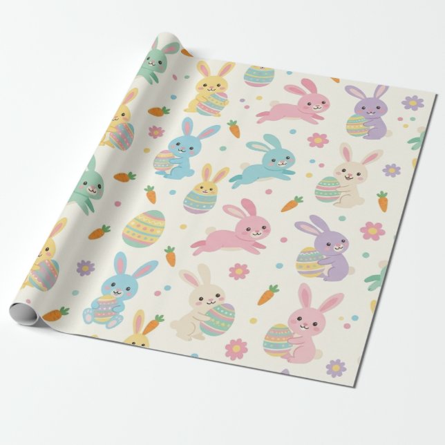 Papel De Presente Coelho da Páscoa (Desenrolado)