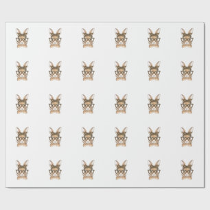 Papel De Presente Coelho da Páscoa Óculos de Leopardo Bandana Coelho