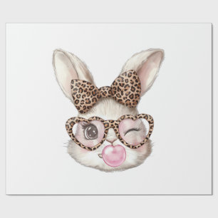 Papel De Presente Coelho da Páscoa Óculos Fofo Leopardo Coelho Coelh