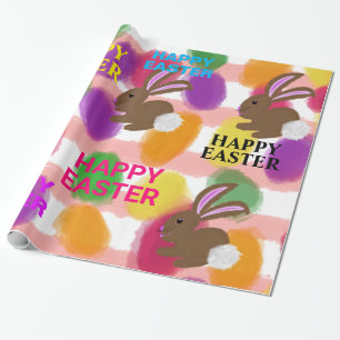 Papel De Presente Coelho da Páscoa Ovos Coloridos