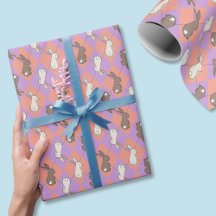 Coelho da Primavera Rosa e Roxo Pastel Argyle 