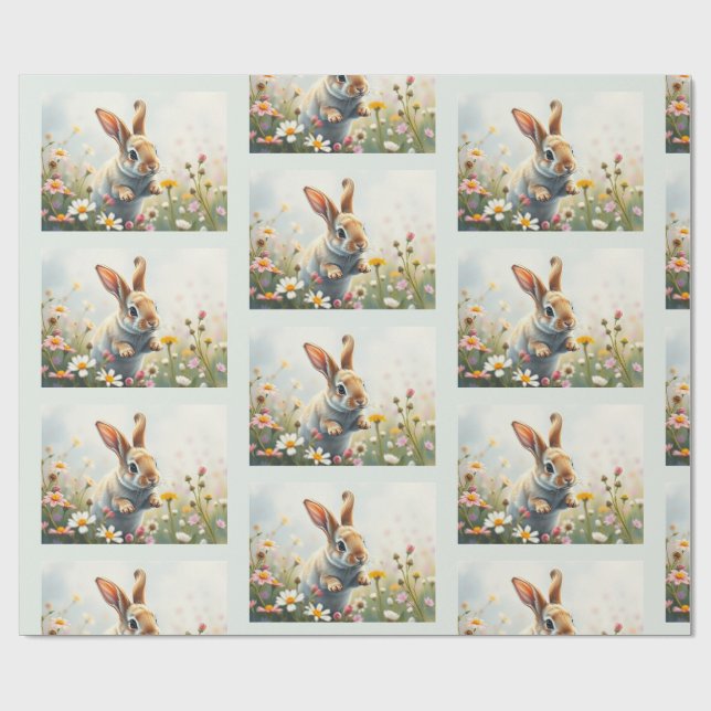 Papel De Presente coelho de aquarela (Aberto)