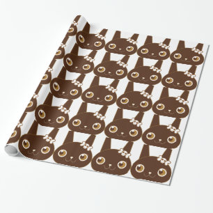 Papel De Presente coelho de coelho bonito com arco do crânio