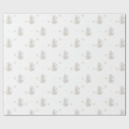 Papel De Presente Coelho de inverno com Florestas de inverno