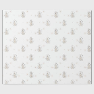 Papel De Presente Coelho de inverno com Florestas de inverno