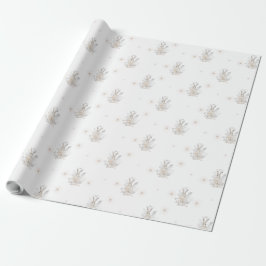 Papel De Presente Coelho de inverno com Florestas de inverno