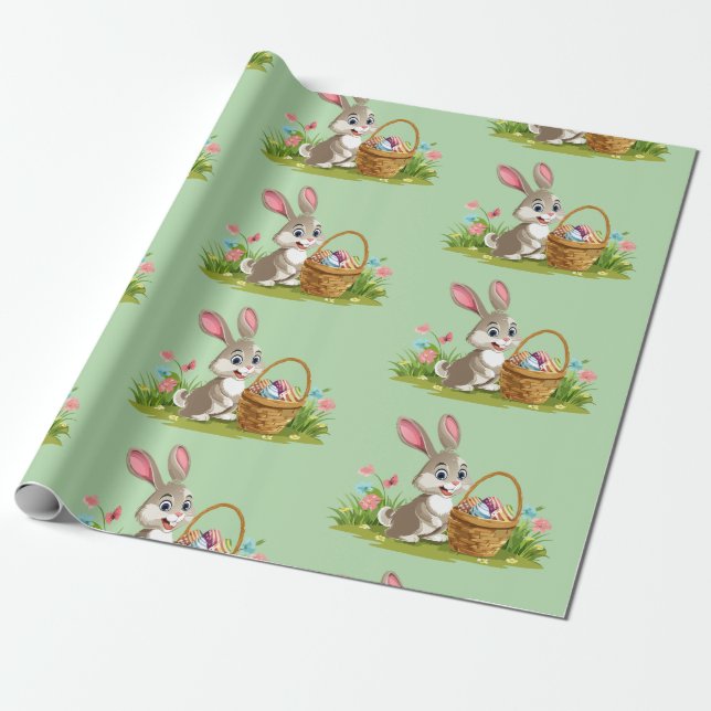 Papel De Presente coelho de Páscoa (Desenrolado)