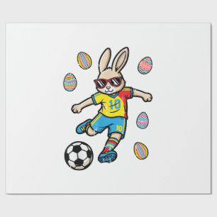Papel De Presente Coelho de Páscoa Chute de Futebol Coelho Futebol M