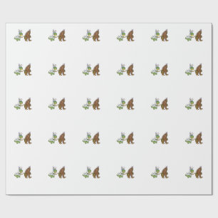 Papel De Presente Coelho de Páscoa Dino Pé Grande Sasquatch Trex Hom