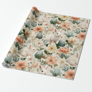 Papel De Presente Coelho de Páscoa Floral Vintage (10)