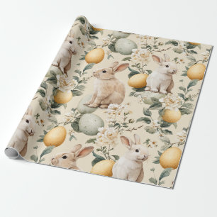 Papel De Presente Coelho de Páscoa Floral Vintage (5)