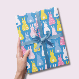 Papel De Presente Coelho do coelhinho da Páscoa padrão azul