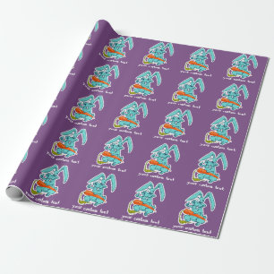 Papel De Presente coelho engraçado com cartoon doce de cenoura