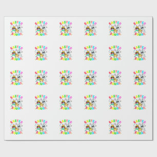 Papel De Presente Coelho Engraçado Groovy Ovo Pintinho Esquadrão De 