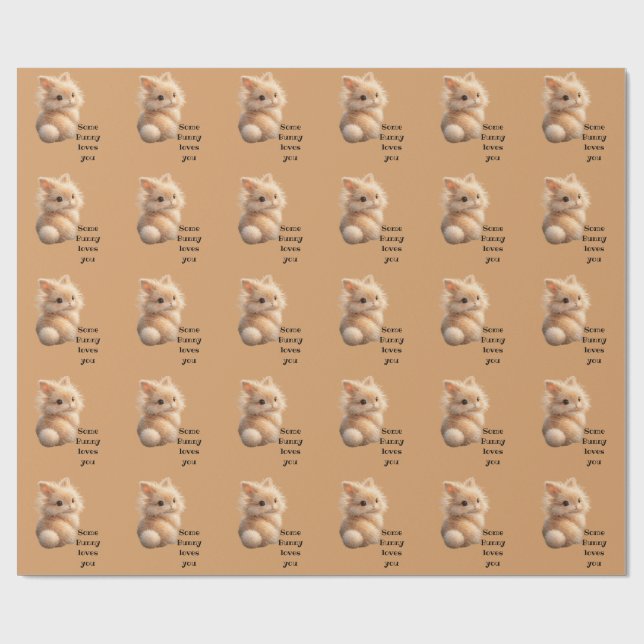 Papel De Presente Coelho fofinho: algum coelho ama você (Aberto)