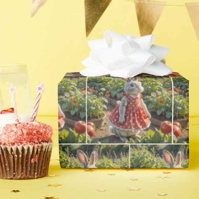 Papel De Presente Coelho no Jardim (Festa de aniversário)