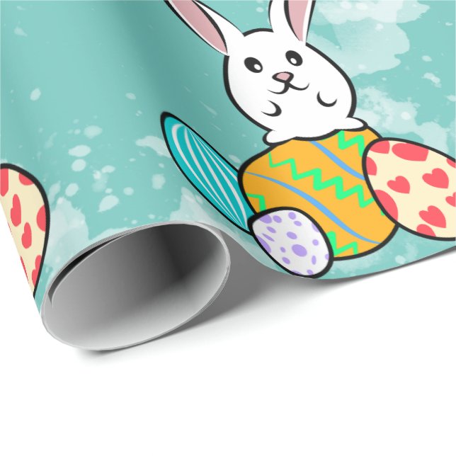 Papel De Presente Coelho páscoa em Ovos de Páscoa (Ponta do rolo)