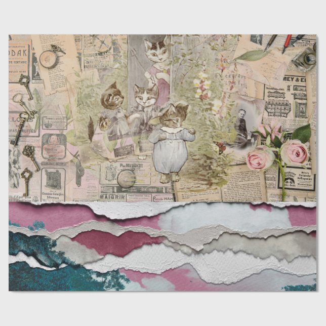 Papel De Presente coelho pedreiro rasgado (Aberto)