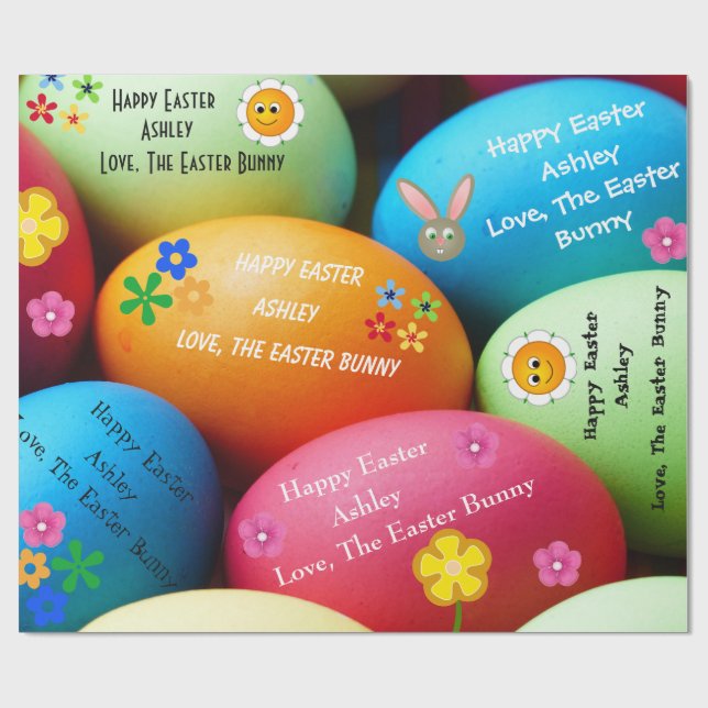 Papel De Presente Coelho Personalizado da Páscoa (Aberto)