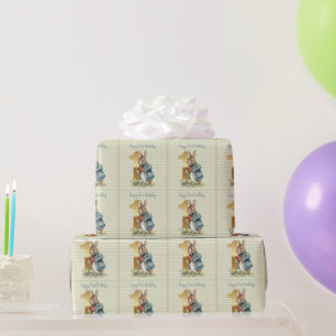 Papel De Presente Coelho segurando vegetais Primeiro Aniversário