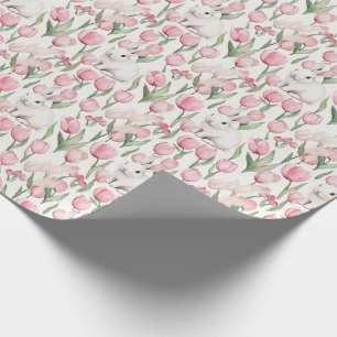 Papel De Presente Coelhos de Páscoa em Aquarela