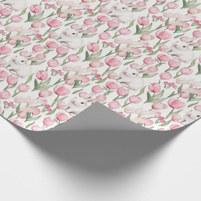 Papel De Presente Coelhos de Páscoa em Aquarela (Ponta)