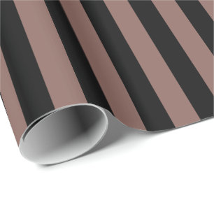 Papel De Presente Cognac Marrom Listra Preta