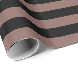 Papel De Presente Cognac Marrom/Preto Listrado