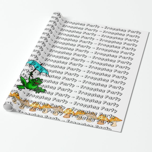 Papel De Presente Cogumelo do Partido da Ruptura de Papel (Desenrolado)