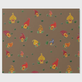 Papel De Presente Cogumelos com papel de enrolamento de materiais ca