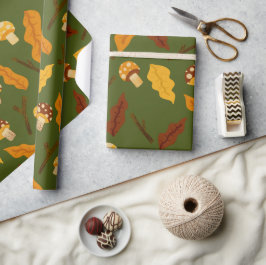 Papel De Presente Cogumelos de Outono