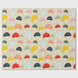 Papel De Presente Cogumelos Estrelados