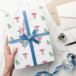 Papel De Presente Cogumelos, flor e folha