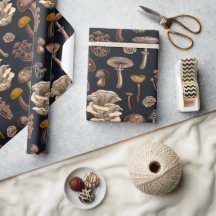 Cogumelos Selvagens em preto de grafite