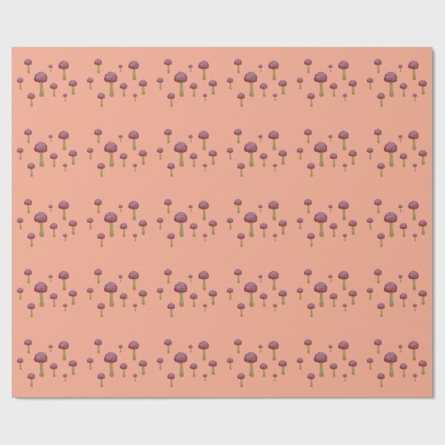 Papel De Presente Cogumelos vermelhos e brancos (Aberto)