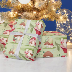 Papel De Presente Cogumelos Woodland Crianças de Natal