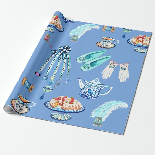 Papel De Presente Coisas favoritas da Jane Austens (Desenrolado)