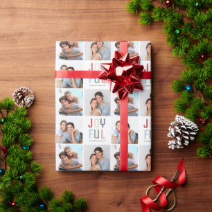 Papel De Presente Colagem de 3 Fotos Natal Personalizado