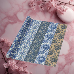 Papel De Presente Colagem de Botânicos Hereditários de Toile Frances