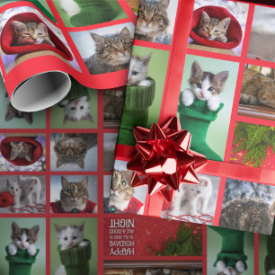 Papel De Presente Colagem de Dez Gatos